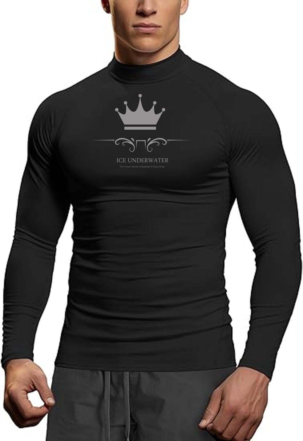 mens_compression_long-black ICE UNDERWATER Men’s Long-Sleeve Compression Top - Image 1
